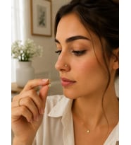925 Ayar Gümüş Yeşil Taşlı Sarı Renk Burun Hızması Piercing Minimal L Şekilli Unisex Nose Stud