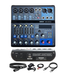 Midex MDX-06FXU Ses Mikseri Stüdyo Kayıt İçin 6 Kanal Ses Kartlı 99 DSP Efektli (+48V-USB-Bluetooth)
