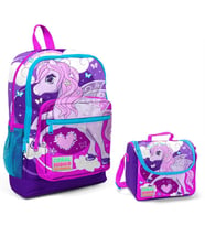 Coral High Mor Unicorn Baskılı Kız Çocuk İlkokul Çantası ve Beslenme Seti