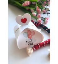 25 Adet Balonlu Panda Model Kalpli Hediye Kutusu - Şeker Kutusu - Mevlid Hediye (Kahverengi)
