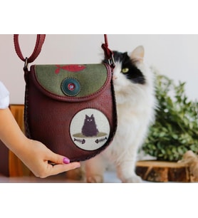 Karamık Figürlü Çapraz Örgülü Kol Çantası Etnik Bohem Style - Bordo