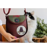 Karamık Figürlü Çapraz Örgülü Kol Çantası Etnik Bohem Style - Bordo