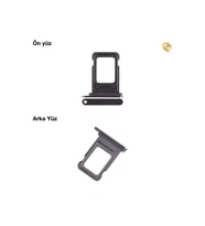 İphone 15 Pro Max Sim İç Yuvası Çiftli Siyah Çiftli sim yuvası ikili sim tepsisi çiftli sim aparatı dual sim çekmecesi