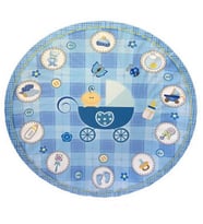 Bebek Figürlü Baby Shower Mavi 8 adet Tabak 23 cm-