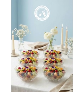Selen Concept Küme Model Küçük Boy El Yapımı Cam Çorba Kasesi ve Salata Sunumluk 6’lı Set (Şeffaf)