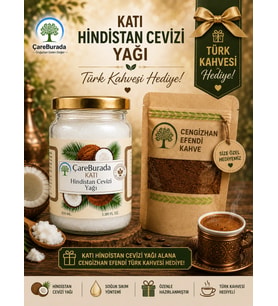 ÇareBurada Katı Hindistan Cevizi Yağı 100 ml. - Soğuk Sıkım + Türk Kahvesi Hediye
