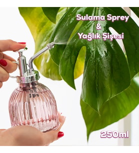Perotti 15731 Pembe Vintage Cam Çiçek Sulama Şişesi 250 mL Sprey Şişe