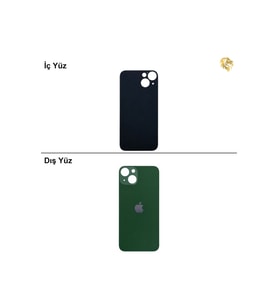 iPhone 13 Yeşil Renk Arka Kapak Arka Cam Batarya Kapağı Lazer Kesim Kapak Pil Kapağı