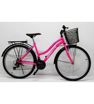 Dorello Bisiklet 2650 Model 26 Jant Bisiklet Çamurluk Bagaj Sepetli Pembe Lady Model