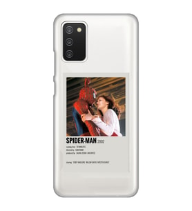Samsung Galaxy A02S Uyumlu Spider Man Minimalist Poster Desenli Şeffaf Telefon Kılıfı