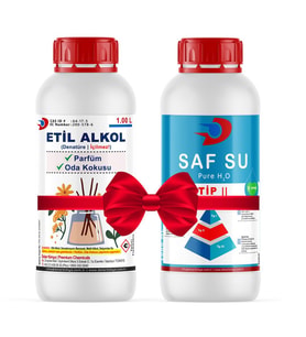 Etil Alkol 1 Lt. + Saf Su 1 Lt. (0ppm) Parfüm/Oda Kokusu Yapmak İçin