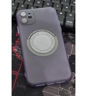 iPhone 11 Uyumlu Mor Renkli Yarı Şeffaf İnce Sert Kapak Kılıf Kamera Lens Korumalı