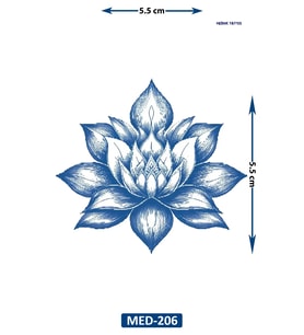 Küçük Lotus 5 cm Minimal geçici Dövme Yarı Kalıcı Geçici Dövme