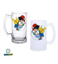 Pokemon Kulplu Bira Bardağı Buzlu veya Şeffaf Seçenekli 0340