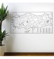 Yazılabilir Türkiye Haritası Manyetik Duvar Stickerı 110 x 56 cm (5365)