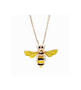 Arı Figürlü Bayan Gümüş Kolye