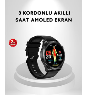 Northcity Akıllı Saat – AMOLED Ekranlı, 3 Kordon Seçenekli Su Geçirmez Kalp Takibi ve Uyku Analizi