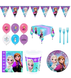 FROZEN Karlar Ülkesi Elsa DOĞUM GÜNÜ PARTİ MALZEMELERİ SETİ SÜSLERİ 8 Kişilik -