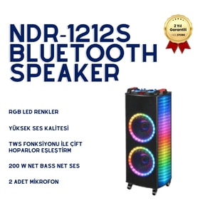NDR-1212S Bluetooth Speaker Karaoke Hoparlör RGB