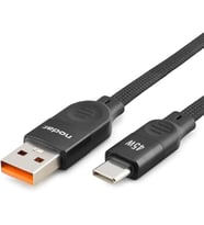 USB to Type-C 45W Şarj ve Data Kablosu 1 Metre - Telefon, Tablet ve Powerbank Uyumlu Örgülü USB C Hızlı Şarj Kablosu - Siyah