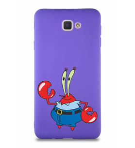 Samsung Galaxy J7 Prime 2 Soft Premier Kapak Bay Yengeç Tasarımlı Silikon Kılıf - Mor (Şeffaf)