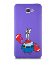 Samsung Galaxy J7 Prime 2 Soft Premier Kapak Bay Yengeç Tasarımlı Silikon Kılıf - Mor (Şeffaf)