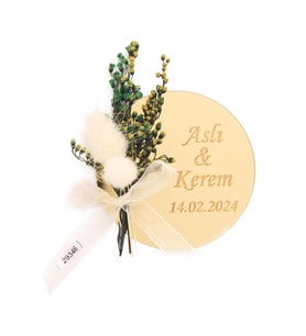 50 Adet 7cm Pleksi Magnet İsimli Söz Nişan Düğün Hediyesi Mod.6 (Karışık)