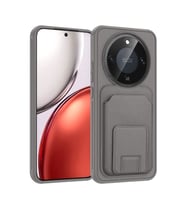 Coverzone Honor Magic 8 Lite 5G ile Uyumlu K?l?f Z-Bikart Kart B�lmeli Standl? Kilif, Deri Dokulu Y�zey, Darbe Emici Kenar Koruma, Arka Kapak Tasar?m? Honor Magic 8 Lite 5G kilif Gri