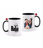 BK Gift Kişiye Özel Babalar Günü Hediyesi Fotoğraflı Siyah Beyaz Kupa Bardak-12