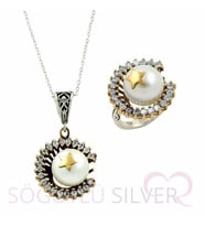 Söğütlü Silver Ayyıldız taşlı ve otantik üçlüset