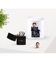 BK Gift Kişiye Özel Babalar Günü Hediyesi Godfather Baba Karikatürlü Seramik Kül Tablası ve Benzinli Çakmak Seti-8 (Model 1)