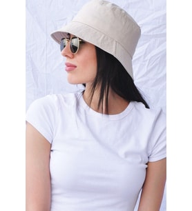 Düz Siyah Kova Şapka Balıkçı Şapka Bucket Hat Bej-Standart