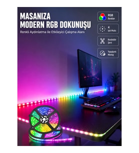 Mey İthalat® 5 Metre Kumandalı Su Geçirmez Şerit LED