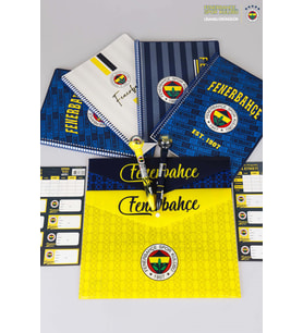 LİSANSLI FENERBAHÇE A4 SPIRALLI 2 ADET KARELİ,2 ADET ÇİZGİLİ DEFTER,TOP BAŞLIKLI UÇLU KALEM,16'LI OKUL ETİKETİ,2 ADET ÇITÇIT DOSYA SETİ