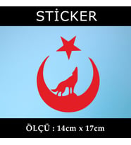 ayyıldız ulu kurt türkiye etiket sticker - 1 adet çıkartma araba motosiklet kask atv tablet pc buzdolabı otomobil bilgisayar uyumlu