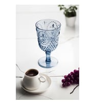 Akrilik Lacivert Tekli Kadeh & Su Meşrubat Kahve Yanı Bardağı 450 ml ( Cam Değildir )