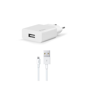 Ttec Smart Fast Charger 2.1A UsbA to Micro Kablolu Seyahat Şarj Aleti Set Beyaz