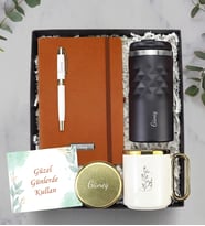 Defter Kalem Termos Kupa Mum Arkadaşa Hediye Seti