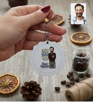 Kişiye Özel Karikatürlü Best Dad Ever Babaya Hediye Anahtarlık Babalar Günü Hediyesi