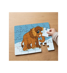 Karda Kahverengi Fil Tasarımlı 24 Parça Ahşap Çocuk Puzzle MPK0546