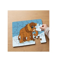 Karda Kahverengi Fil Tasarımlı 24 Parça Ahşap Çocuk Puzzle MPK0546