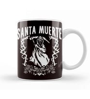 Santa Muerte Sugar Skull Female Deity Dead Satanic Mexican Kupa Bardak Porselen