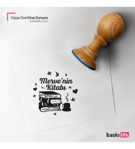 Kitap Kahve Kişiye Özel Kitap Damgası Kitap Mührü Kaşe Kitap Mühür Özel Damga 488