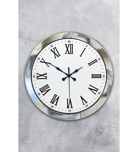 36 cm Krom Metal Roma Rakamli Duvar Saati (Standart)