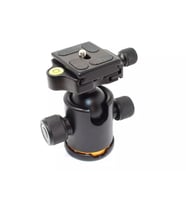 Ayex BH-03 Panoramik Ball Head Tripod Kafası – 8 kg Taşıma, 360° Pan, ±90° Tilt, Quick-Release, Su Terazili (370 g) (Siyah)