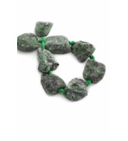 Ruby Zoisit Doğal Taş Mat Koyu Yeşil Ham Kütle Kesim 15x25mm Dizi [AA]