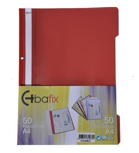 Bafix Telli Dosya Plastik XL Kırmızı A4
