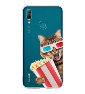 PrintiFy Huawei P Smart 2019 ile Uyumlu Kedi 1 Kamera Korumalı Şeffaf Kılıf