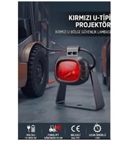 U Tipi Ayaklı Kırmızı Led Forklift Güvenlik Lambası 12v-80v - Redzone Emniyet Projektörü 1 Adet
