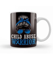 Child Abuse Warrior Prevention Month Blue Ribbon Awareness Kupa Bardak Porselen